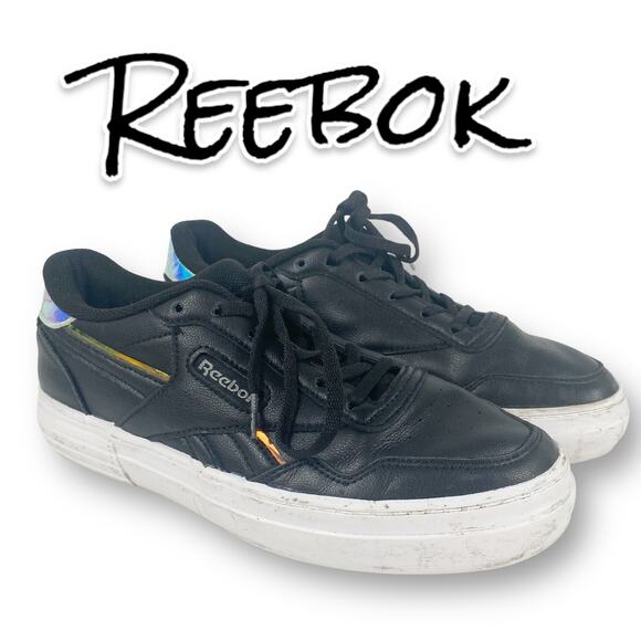 Reebok Shoes - Reebok Classic Club C 85 Black Iridescent Sneakers Women’s Size 6